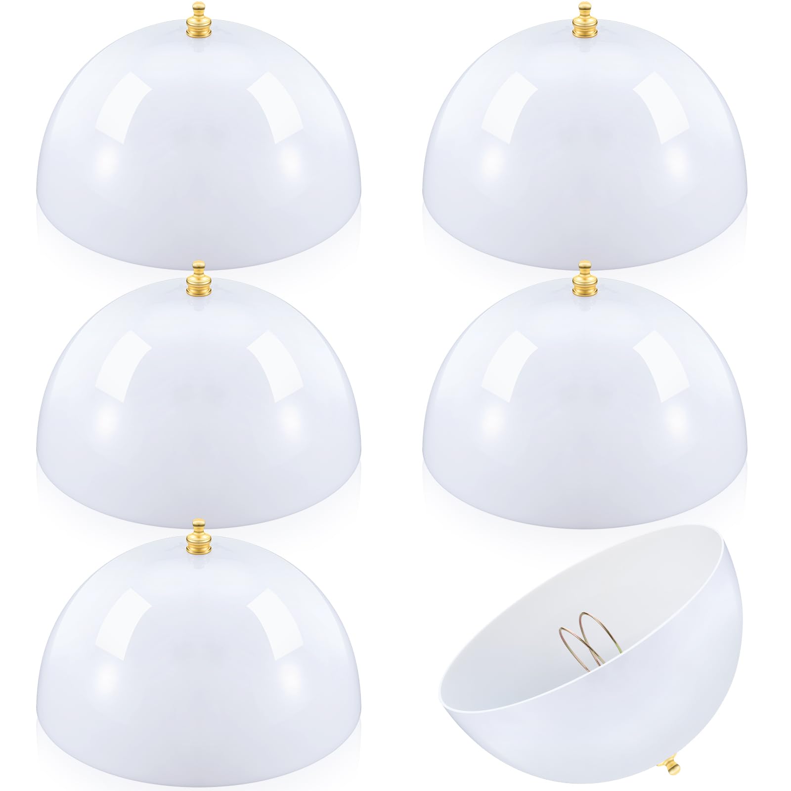 Marsui 6 Pcs Clip on Dome Lamp Shade for A-type Bulb, 7 5/8 Diameter x 4 1/10 Height Ceiling Shade, Soft Glow Easy Clean Light C