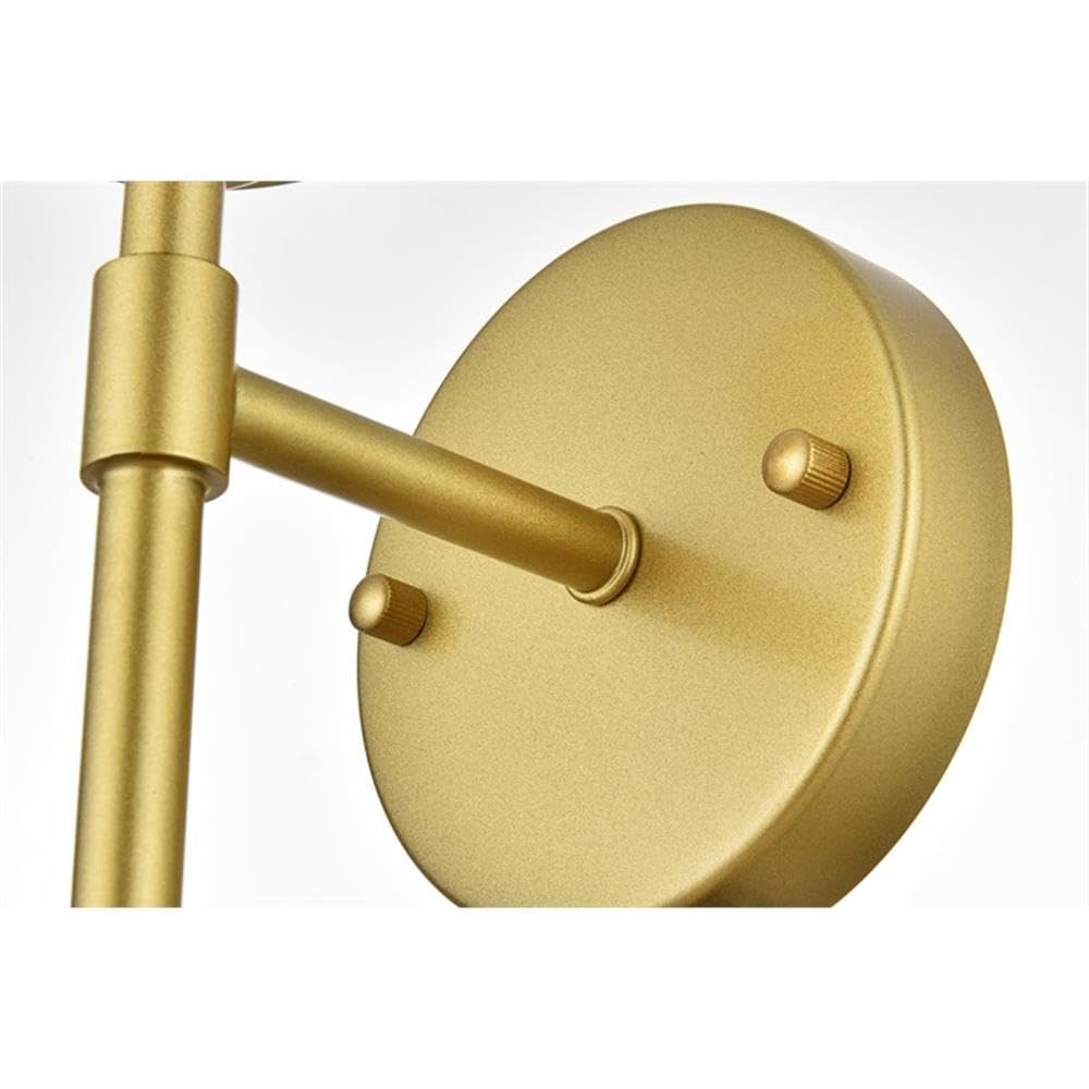 Living District Ansley 1-Light Iron & Glass Bath Sconce in Brass/Frosted White