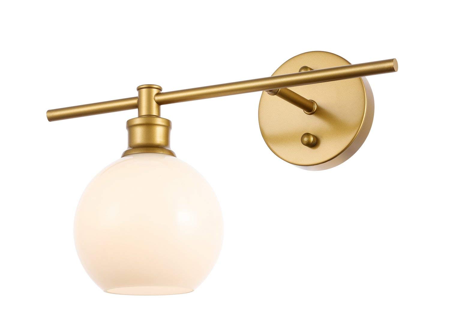 Elegant Lighting Brass Wall Sconce With Frosted White Glass - 1 Light, Elegant Design