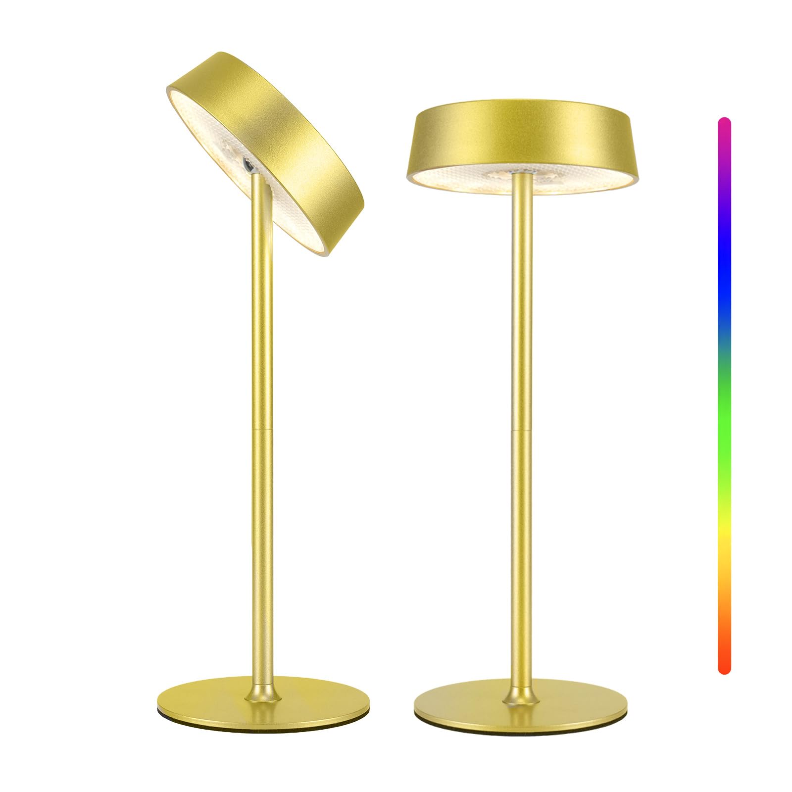 Cordless Lamp, RGB, Outdoor Waterproof, Dimmable Touch Control 3 Color Temperature, Battery Operated Portable, LED Memory Functi