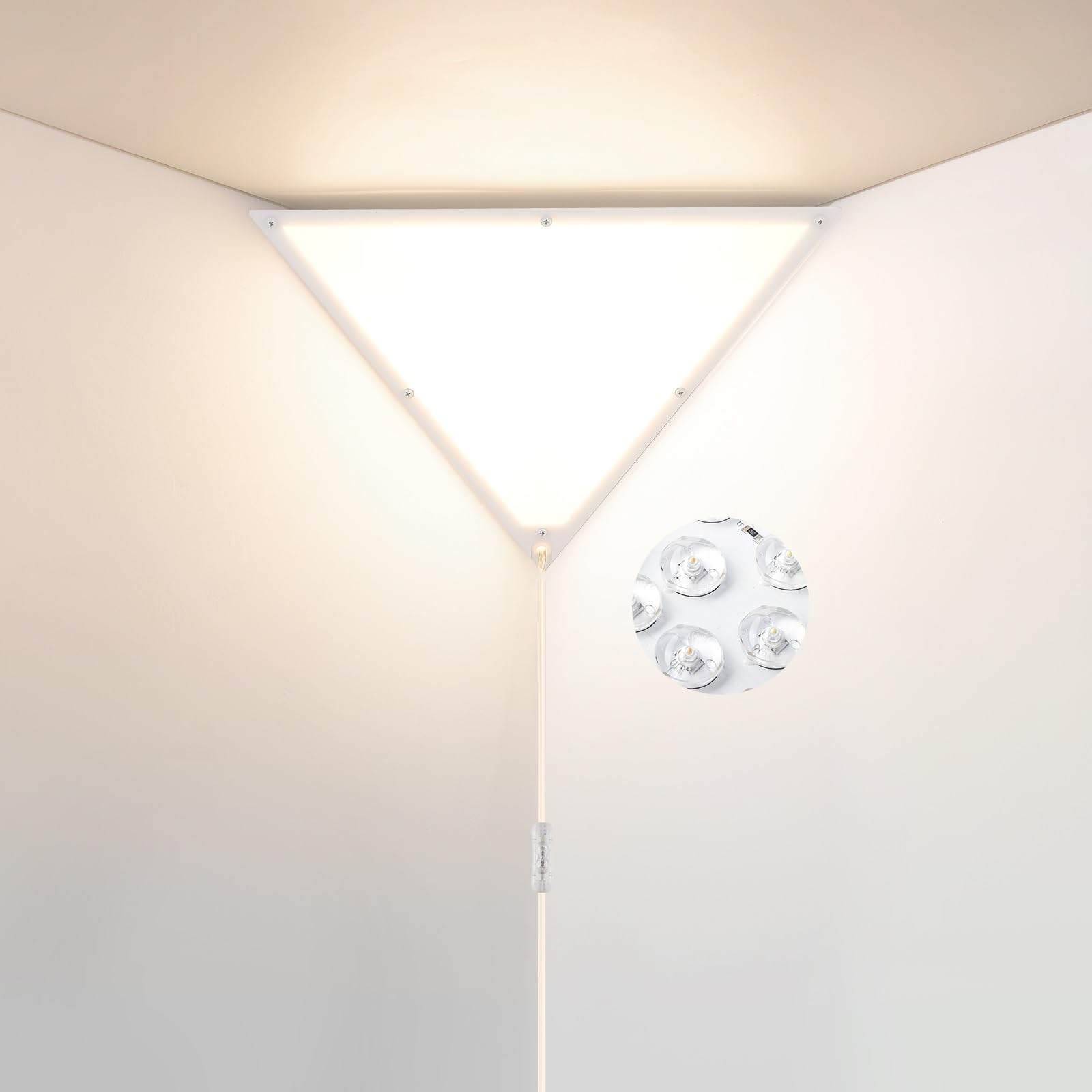 Zlierop Upgraded Corner Lights for Living Room, 22W 2200LM LED Corner Light, Corner Light with 10 FT Cord, 3000 4000 6000K Plug 