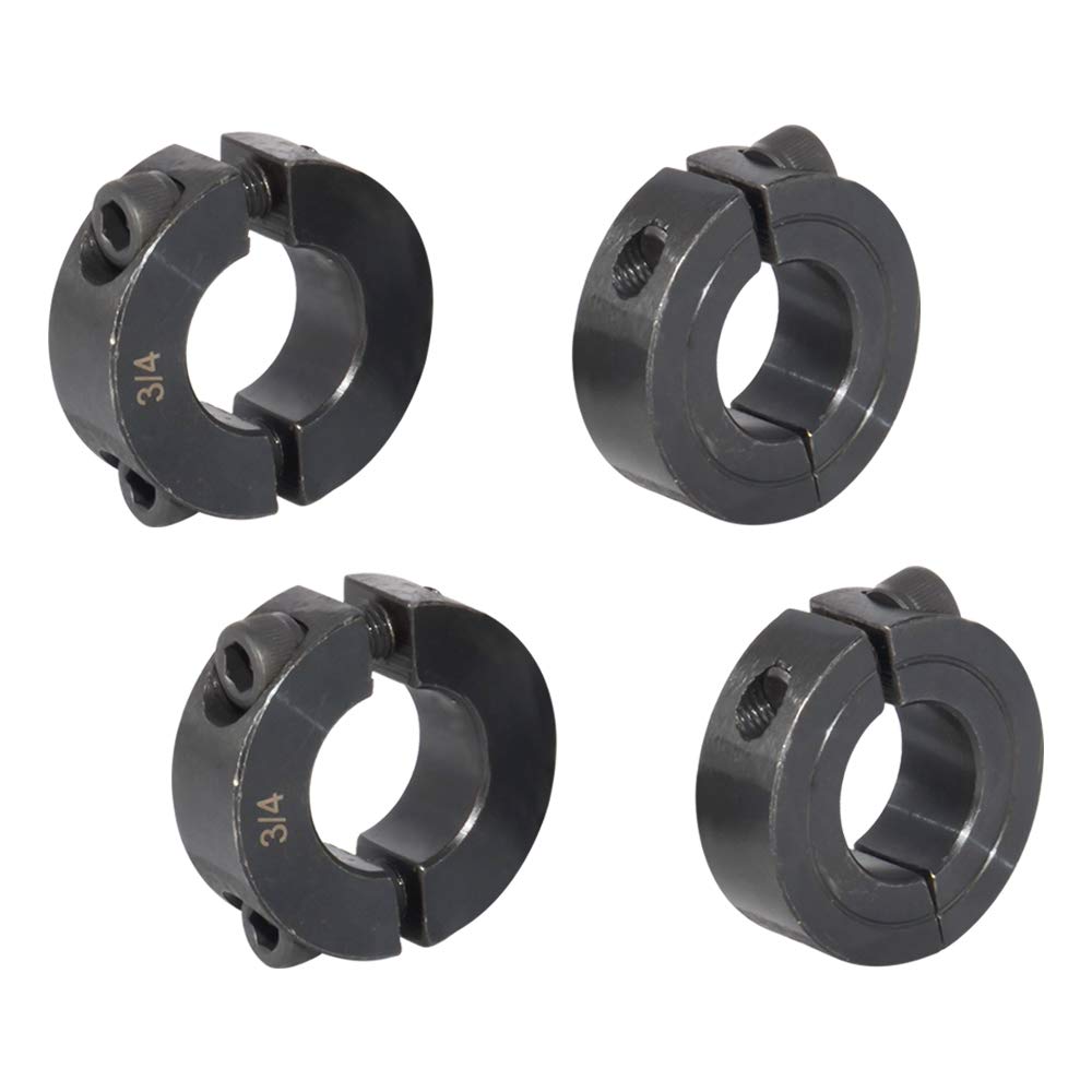 AZSSMUK 1/4 Shaft Collar Double Split Axle Collar Clamp of Metal Set Screw 4-Pieces-New