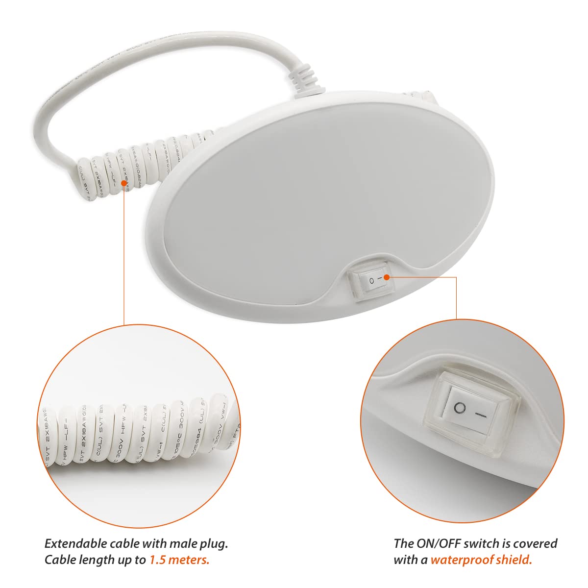 Dream Lighting 12V Pop Up Camper Bunk Light - Portable Rv Ceiling Fixture, 3500K Soft White