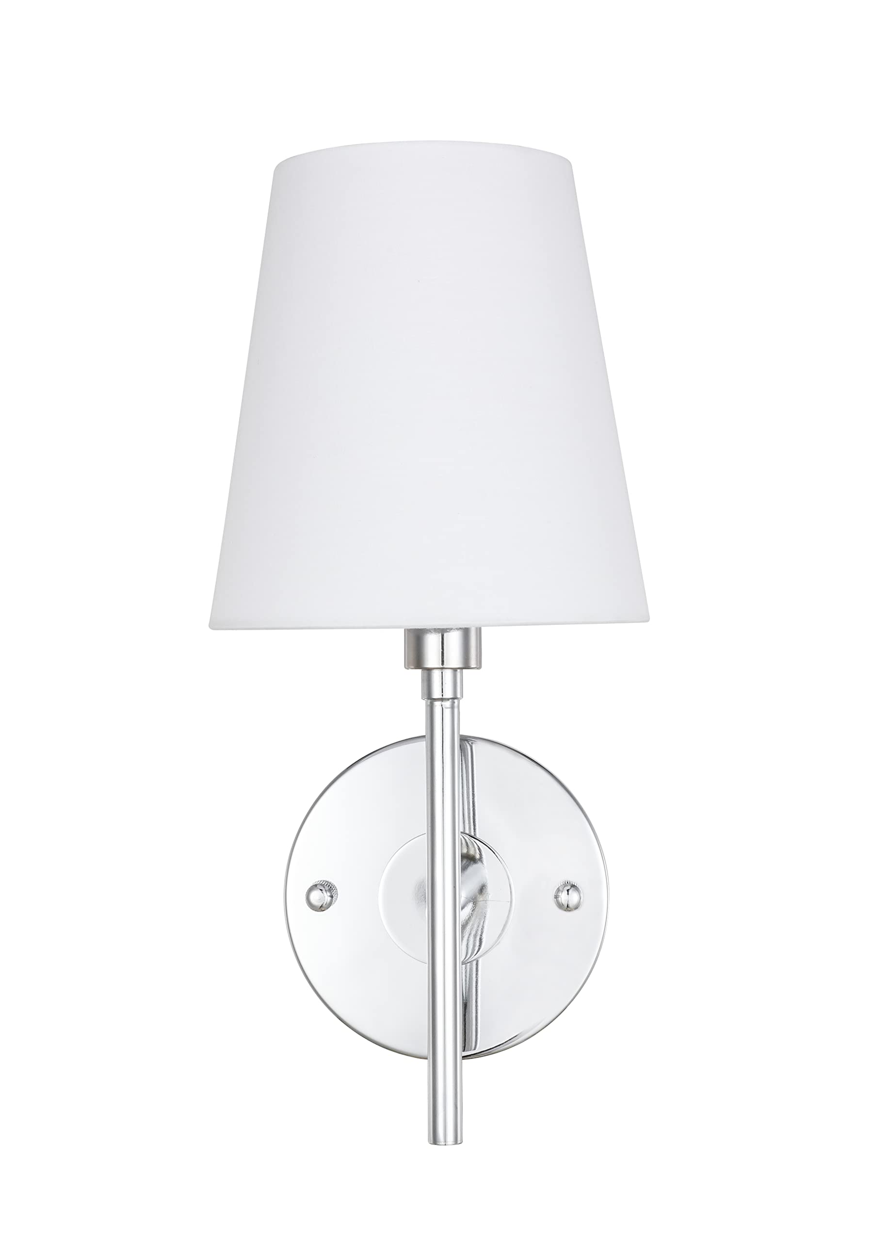 Living District Cason 1-Light Metal & Fabric Wall Sconce in Chrome/White