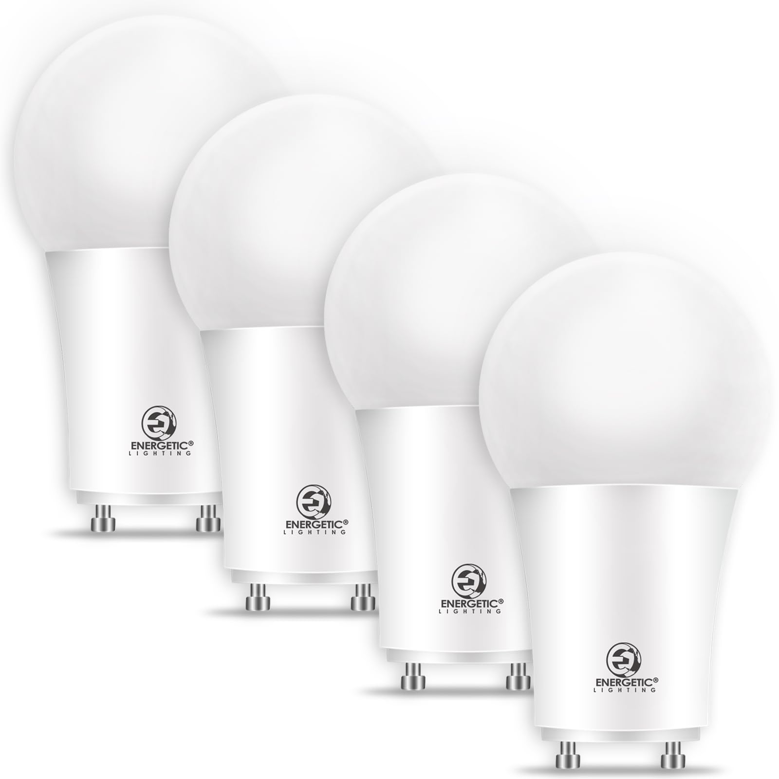 Energetic Led Gu24 Base Light Bulb  800 Lumens  A19 Shape  60 Watt Equivalent (8.5W)  5000K Daylight  Non-Dimmable  Twist Lock Light Bulbs For Home Lighting  Ul Listed  4 Pack