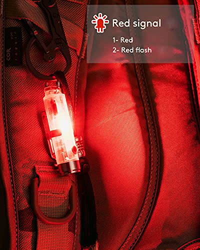 RovyVon Aurora A5 G4 Keychain Flashlight - 420 Lumens, USB C Rechargeable, Red, Magnetic Clip, Fluorescent Sidelight