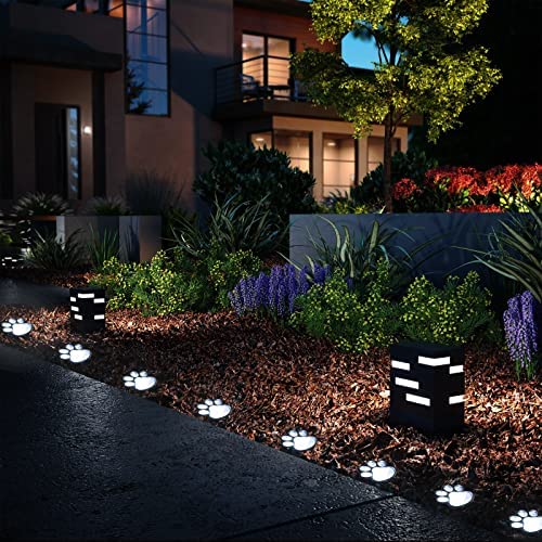 Aiddomm 16.8Ft Paw Print Solar String Lights - Waterproof Outdoor Decor For Pet Lovers
