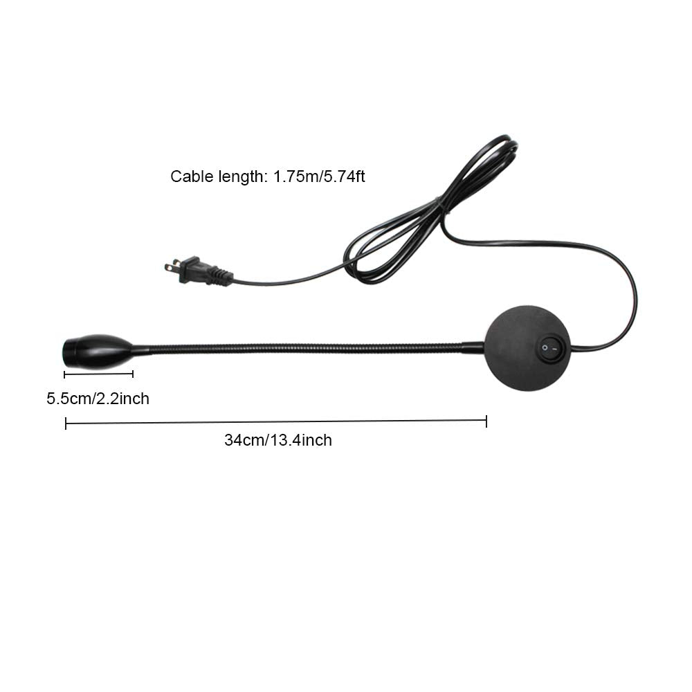 Youngine LED Reading Light, Flexible Gooseneck Wall Lamp, Black-Warm White, Ideal for Bedroom, Office, Hotel, Home