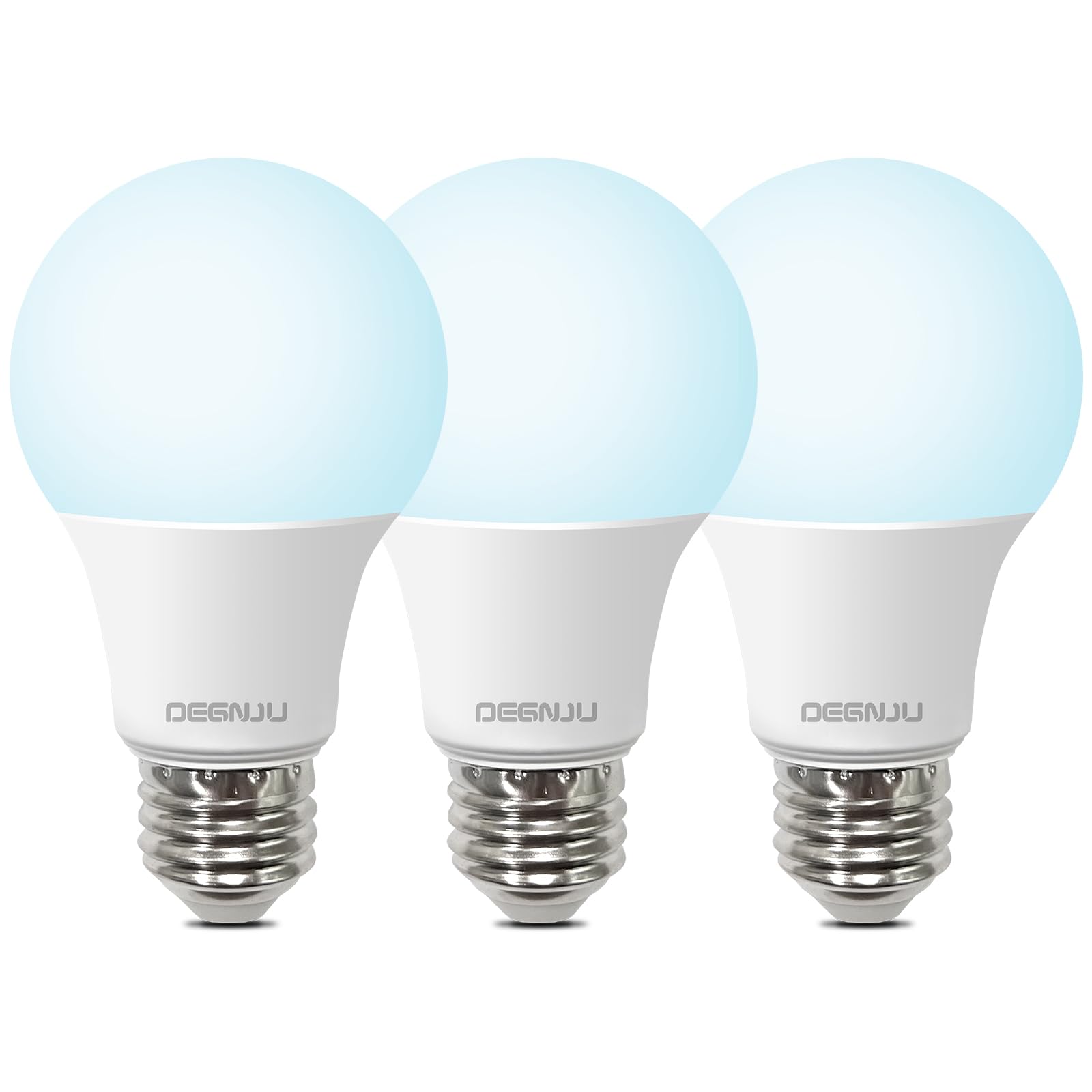 Degnju A19 Led Light Bulbs, 60 Watt Equivalent Led Bulbs, Daylight 5000K, 800 Lumens, E26 Standard Base, Non-Dimmable, 8.5W Warm