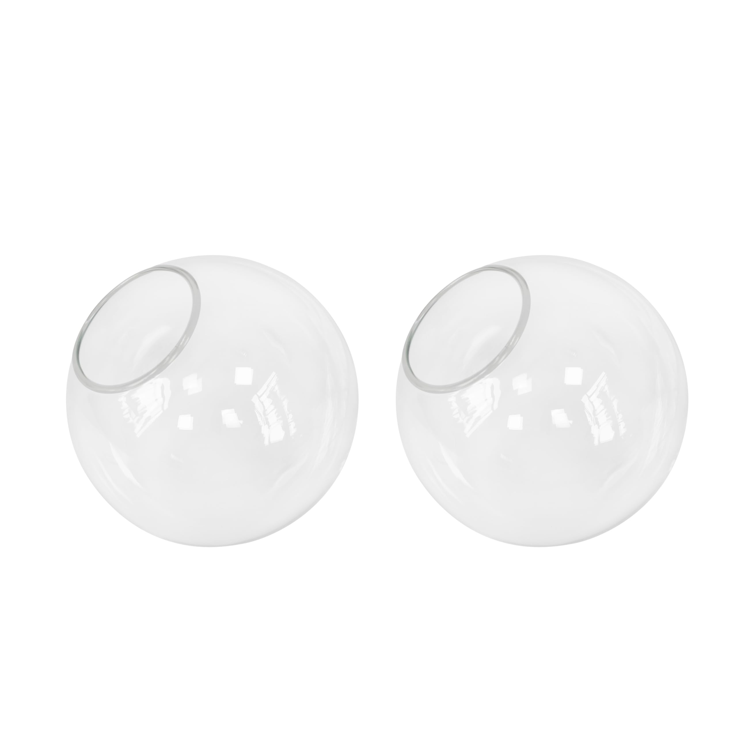 KoKo&Yukina 6 Inch 2 Pack Clear Glass Globes Shade Replacement Glass Shades - 2.67 Fitter Opening - Lighting Fixture Replacement