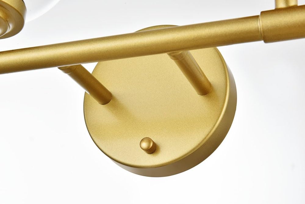 Living District Ingrid 4-Light Iron & Glass Bath Sconce in Brass and Clear