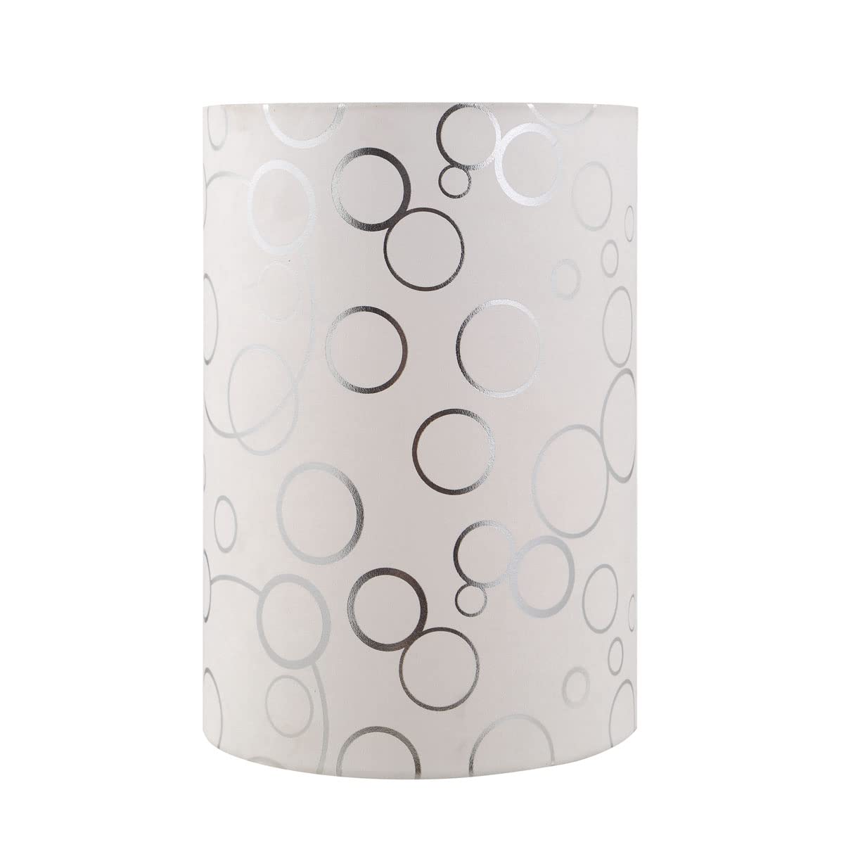 Aspen Creative 31304, Contemporary Design Hardback Drum Spider Lamp Shade, Off White with Circle Pattern, 8&quot; Top x 8&quot; Bottom x 11&quot; Height