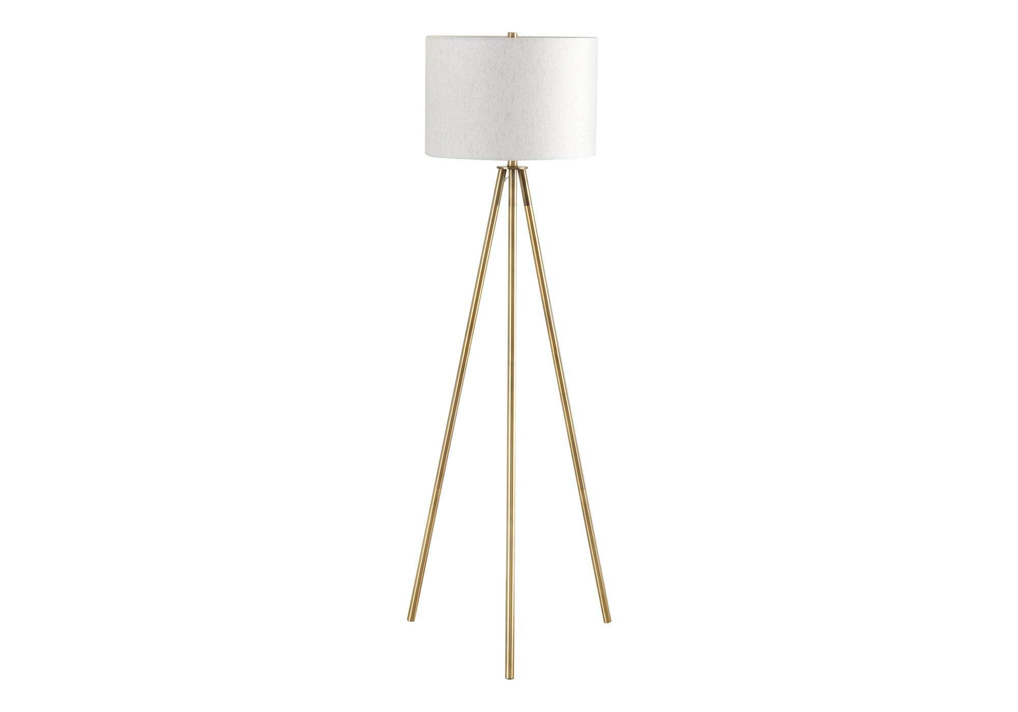 Homeroots 545938 63 In. Floor Lamp With Cream Drum Shade Matte Gold