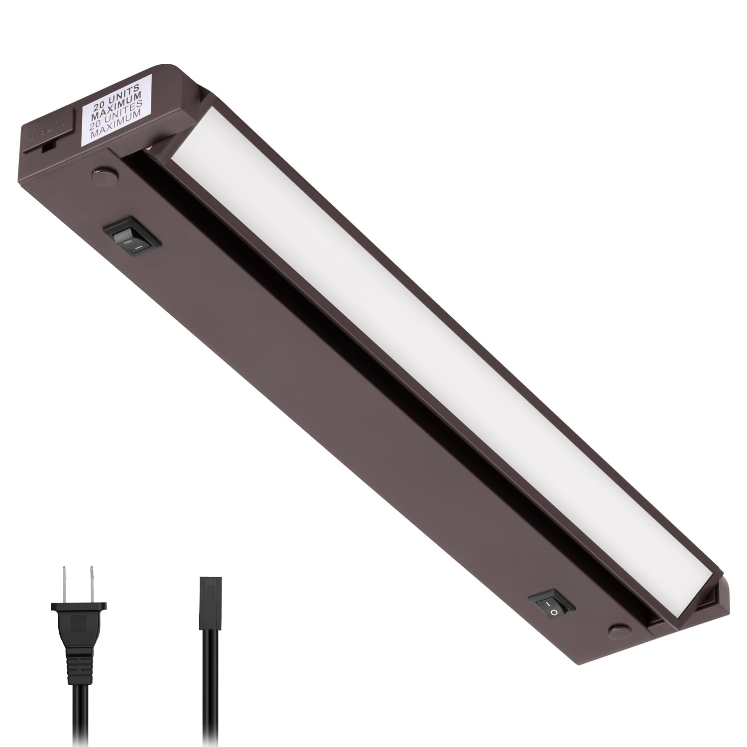 Getinlight 12-Inch Swivel Led Under Cabinet Lighting, 2 Color Levels, 2700K/4000K, Dimmable With Wall Dimmers, Plugged-In Only,