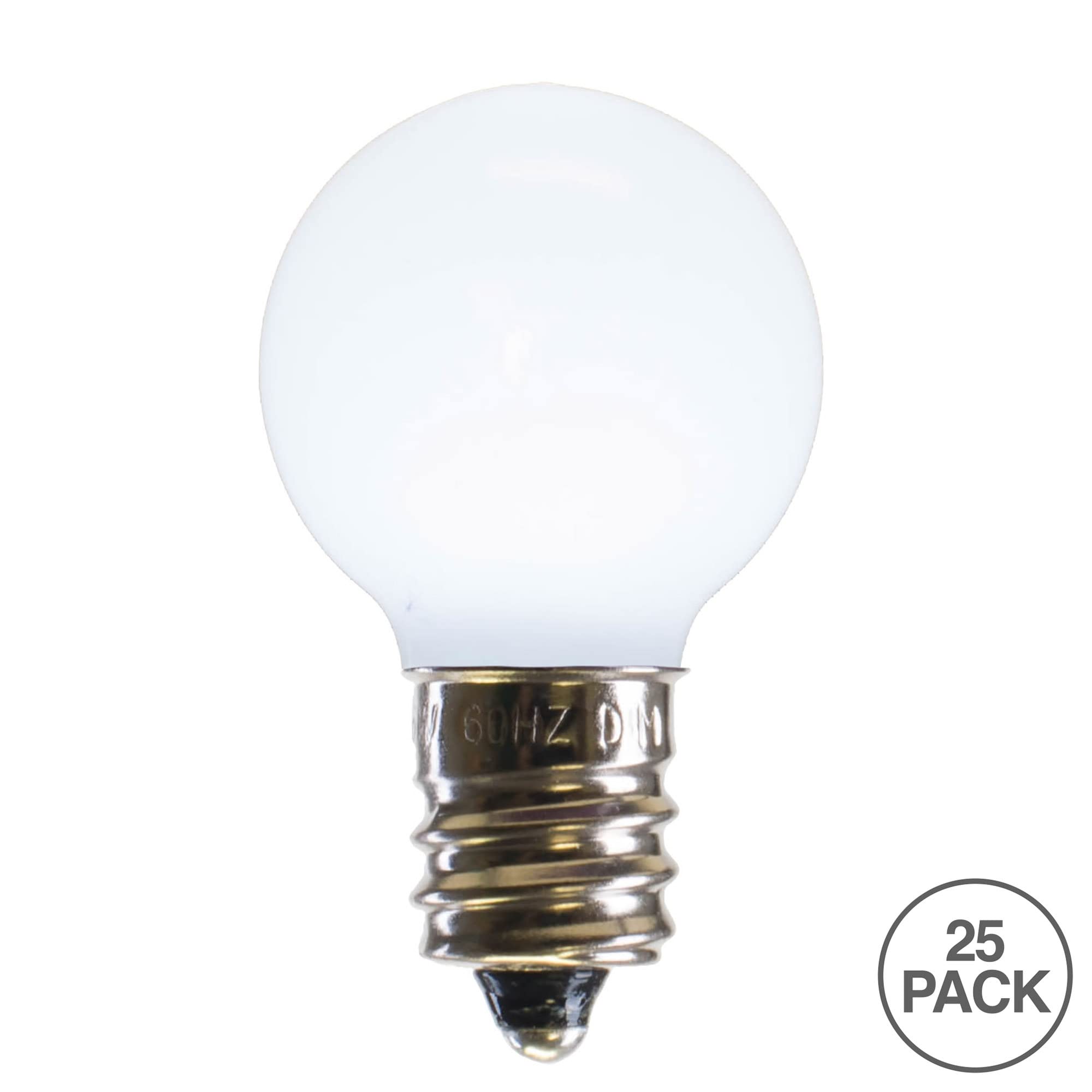 Vickerman G30 LED Bulb, Cool White, E12 Base, Dimmable, 0.96W, 120V, Model XLEDCG35-25, 25