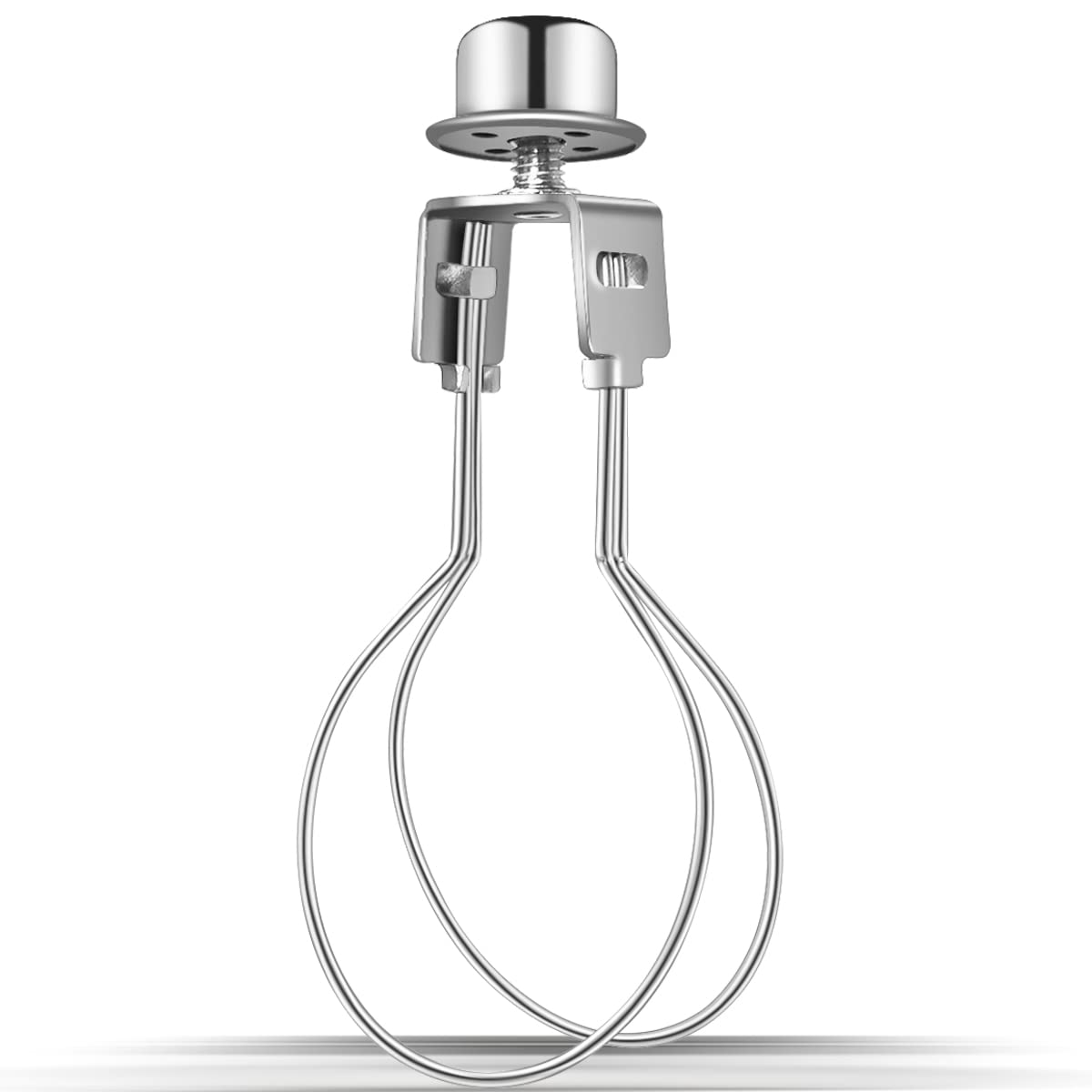 Yuntop Silver Clip On Lampshade Adapter With Finial, Metal Lamp Shade Holder For Light Bulbs