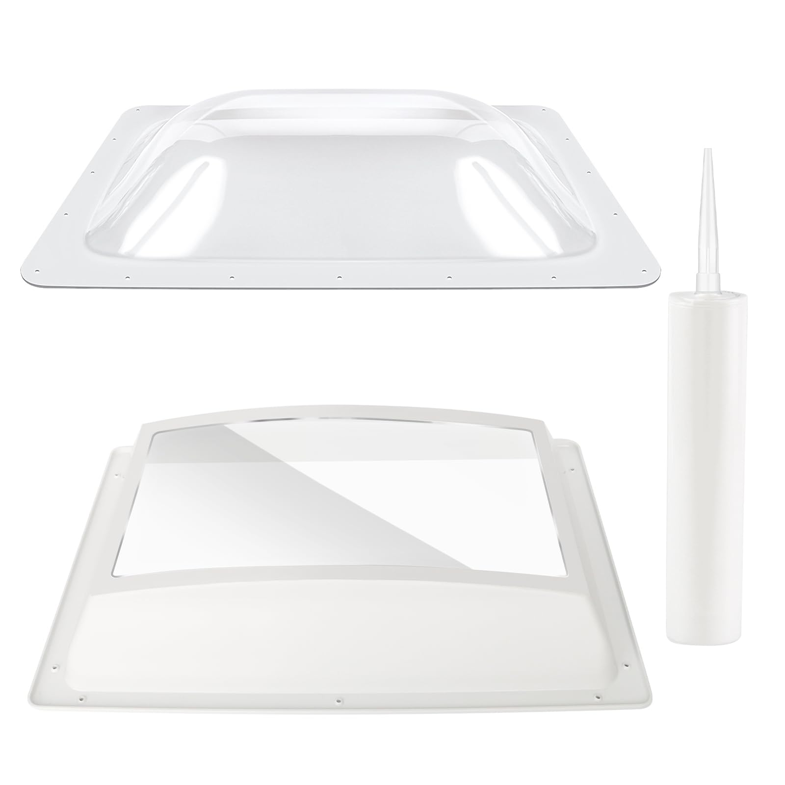 Rv Skylight Replacement Bundle,18'' X 26'' Outer Dome Skylight Fits 14'' X 22'' Openings,Rv Shower Skylight For Camper Trailer F