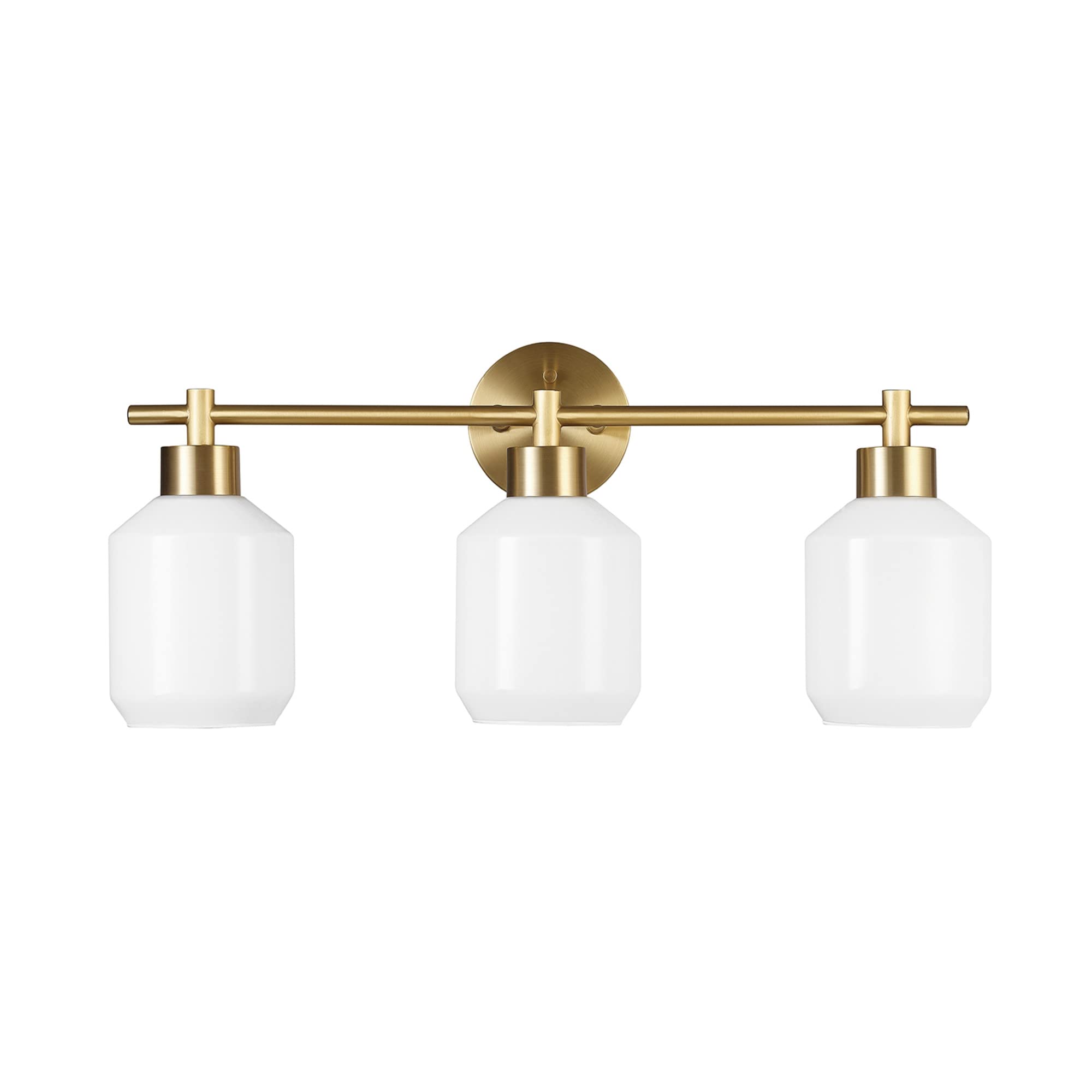 Globe Electric 52055 Cannes 3-Light Vanity Light Fixture, Matte Brass, Metal, 11.75 inches