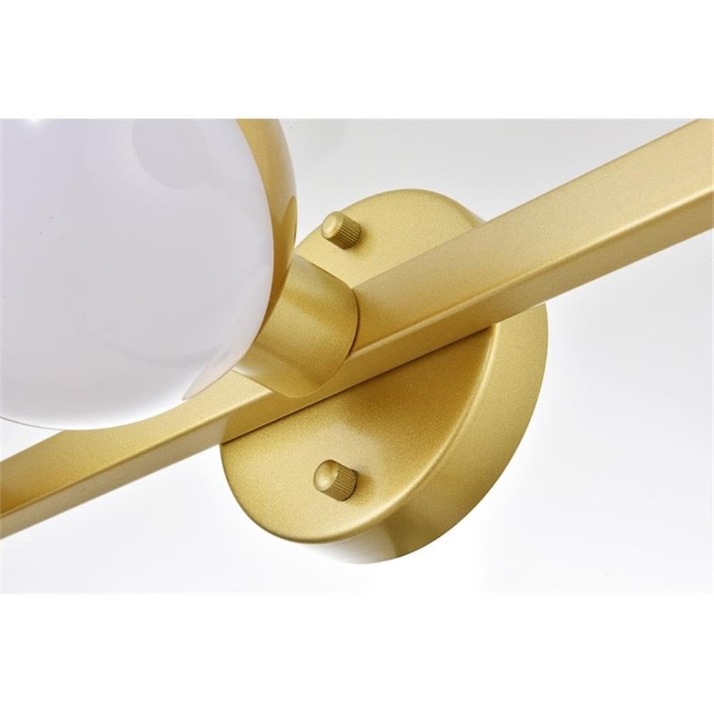 Living District Majesty 3-Light Metal Bath Sconce in Brass/Frosted White