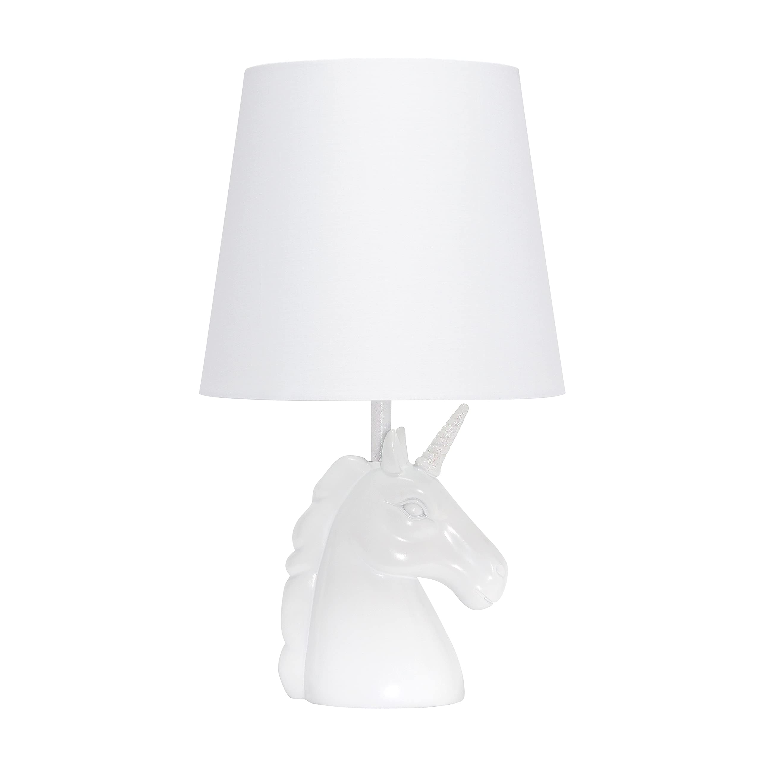 Simple Designs Lt1078-Ird Sparkling Glitter Unicorn Table Lamp, Iridescent