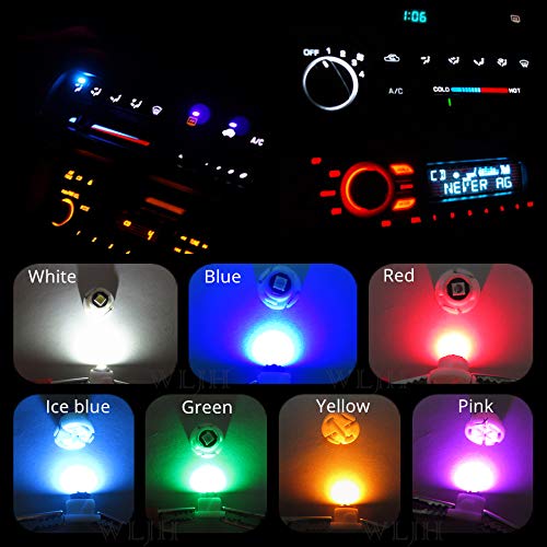 Wljh 10X White T4.2 Neo Wedge 3030 Chipest 10Mm Base Led Car Instrument Cluster Bulb Dashboard Gauge Hvac Ac Heater Climate Cont