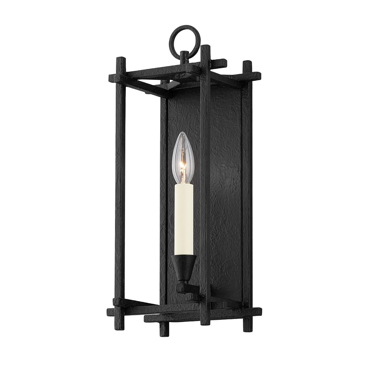 Troy-Standard B1091-BI Huck - 1 Light Wall Sconce 16.75 inches Tall and 7.25 inches Wide - Black Iron