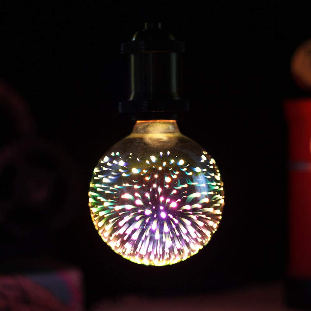 Tianfan G30 4W Vintage Edison Bulb With Warm Yellow Light, E26 Base, 80Lm Equivalent To 7W Incandescent, Silver Glass Color, Dec