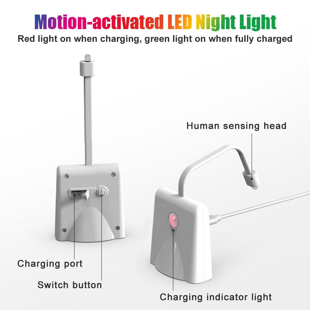 Hotut Toilet Night Lights, 2Pcs Toilet Lights Motion Sensor With Star Projector, Usb Rechargeable 16 Colors Changing Led Inside Toilet Bowl, Bathroom Accessories Decor, Funny Gift For Men Women Kids