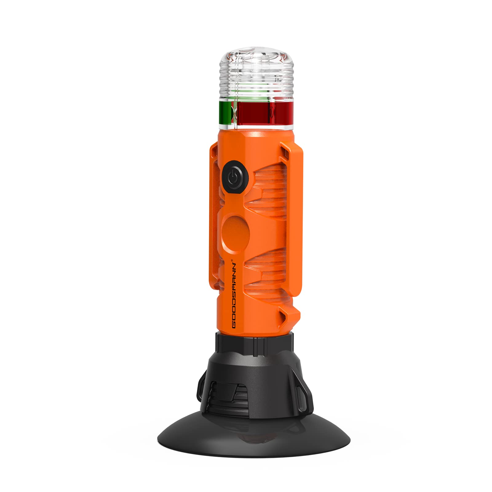 GOODSMANN Flashlight Signal Light for Boat Kayak, Magnetic Base, Suction Cup, Red, Model 9924-F101-01