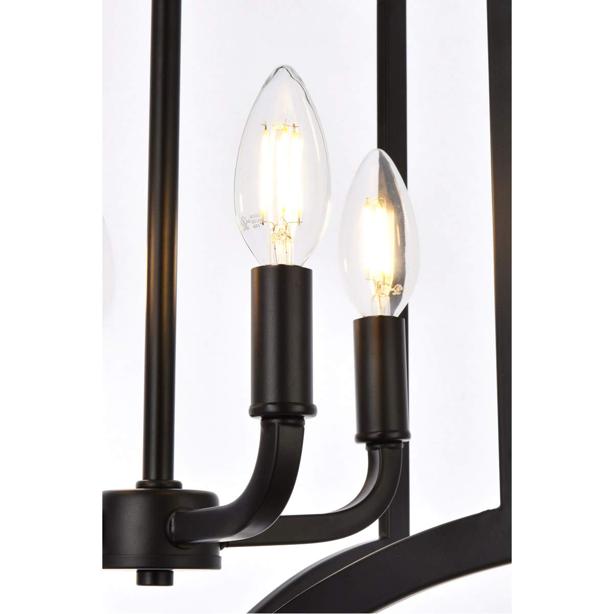 Elegant Lighting Living District Kiera 4 Lights Pendant In Black