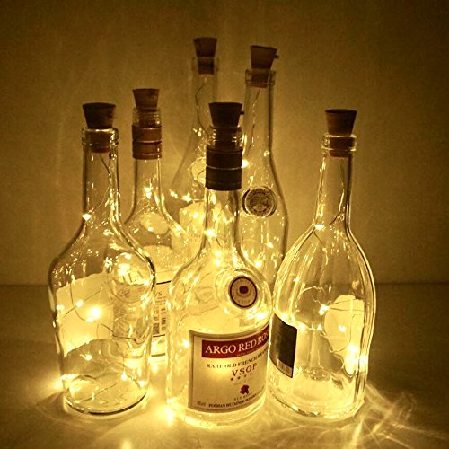 6 Pack Solar Powered Wine Bottle Lights, 20 Led Waterproof Copper Cork Solar Lights For Wedding Christmas, Outdoor, Holiday, Garden, Patio, Pathway Decor (Warm White)
