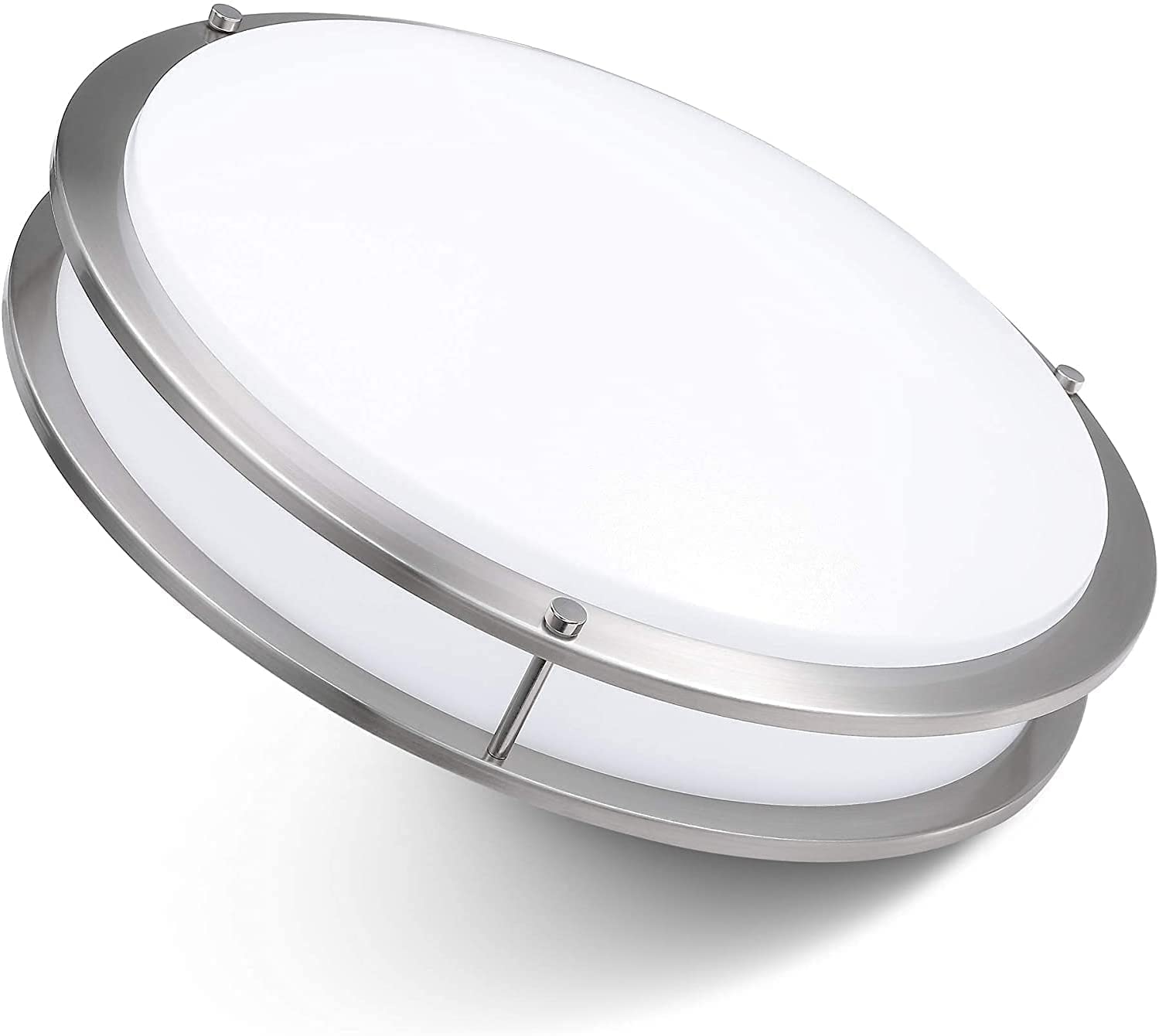 Lunabode Led Flush Mount Ceiling Light, 15, Brushed Nickel, 2700K, 22W (100W Eq), Model Gsd3823, Warm White, Etl