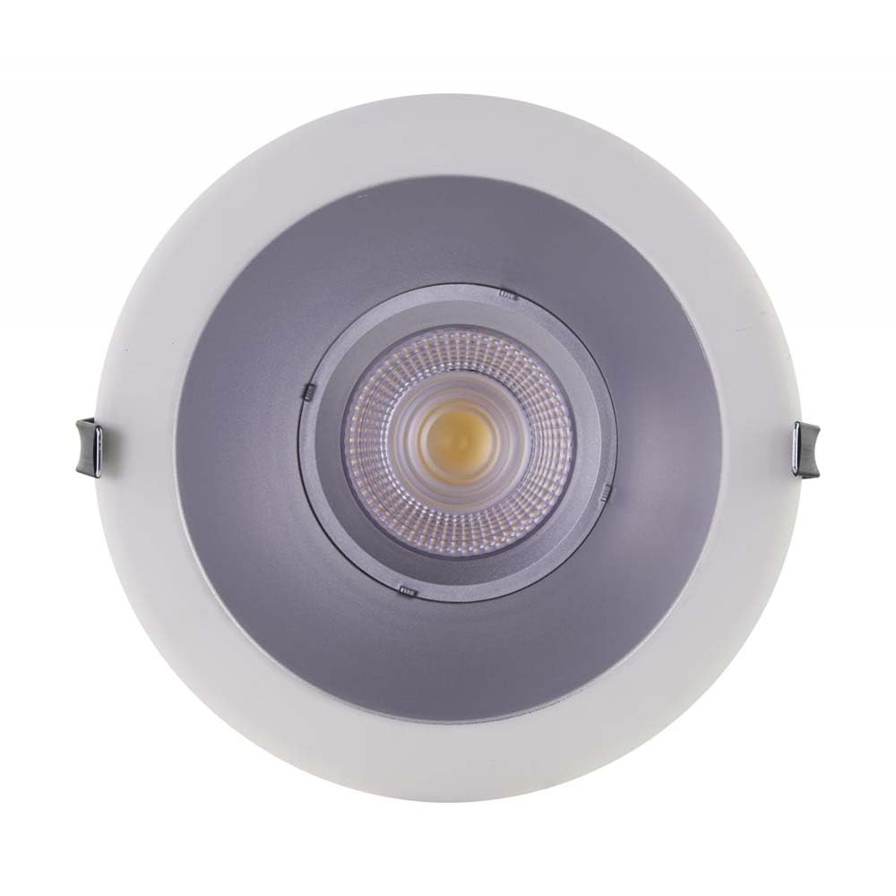 Satco S11814 Cct And Wattage Selectable Led Commercial Recessed Downlight, 4 Inches, Silver