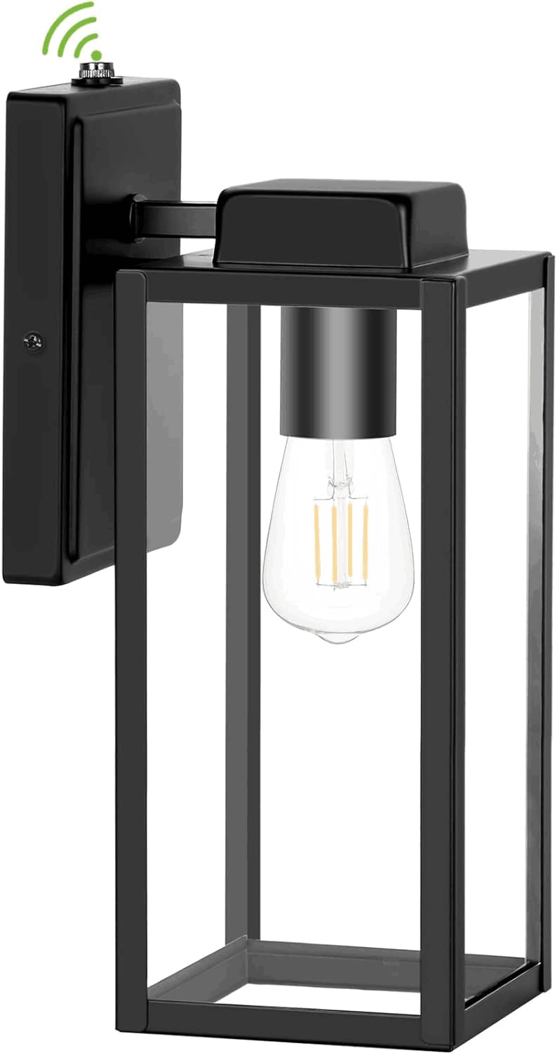Hykolity Large Outdoor Wall Light, 16 Inch Waterproof Lantern, Dusk to Dawn, Anti-Rust, Matte Black, Model WLA-0405