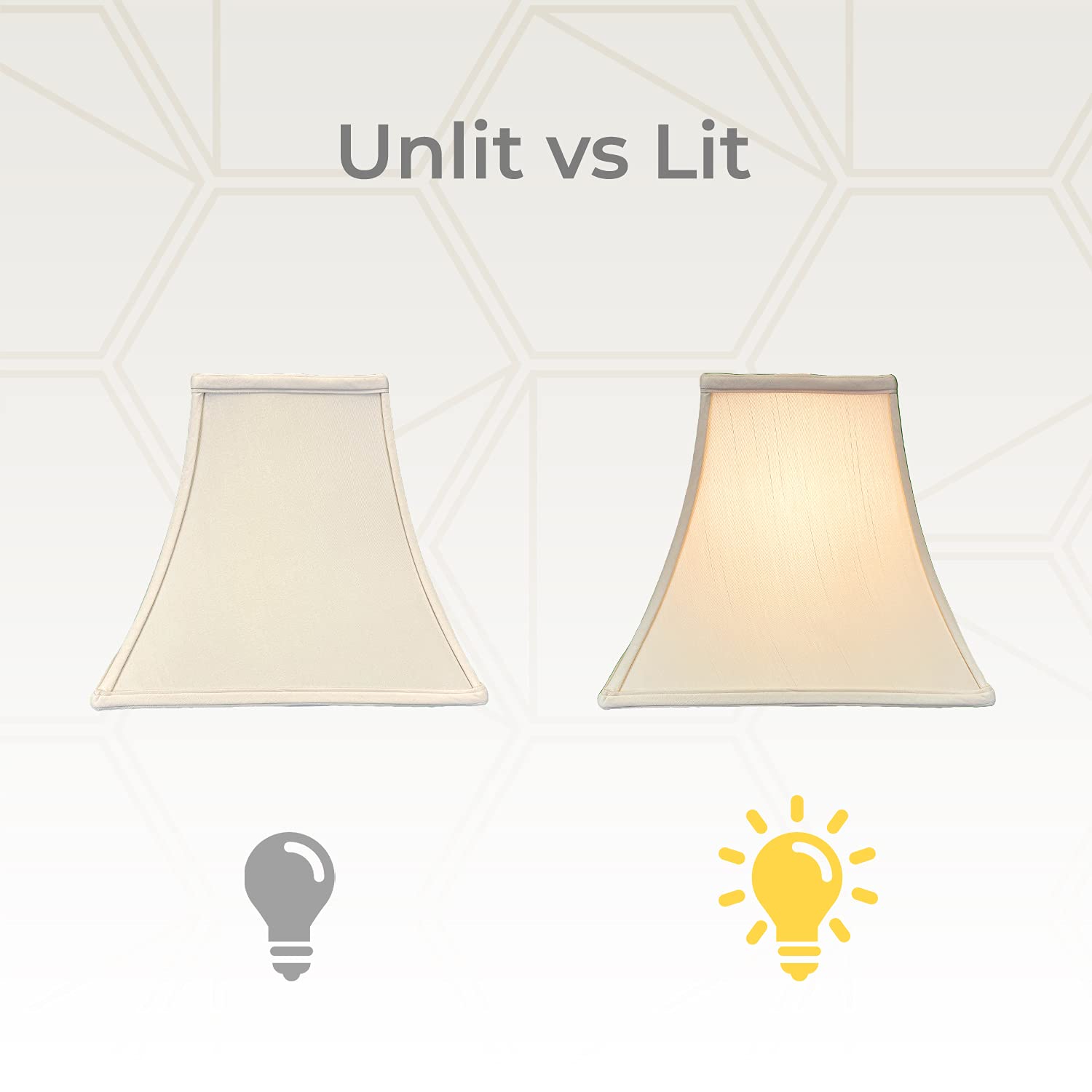 Royal Designs Square Bell Lamp Shade, BSO-715-14BG, 7x14x11.5, Silk-type Shantung, Beige
