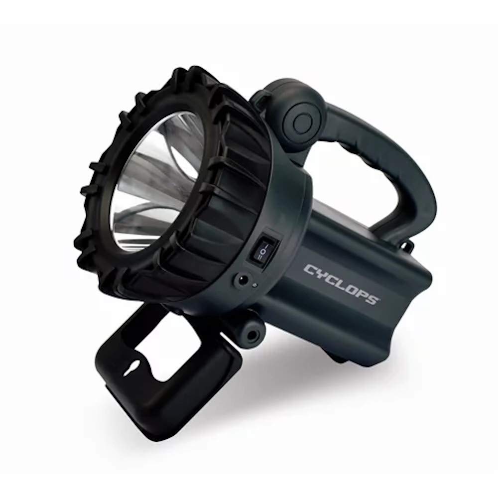 Cyclops 10-Watt Rechargeable Handheld Spotlight, 850 Lumens, AC/DC Charger, 12V Car Plug, Multicolor, CYC-10W, 1 Count