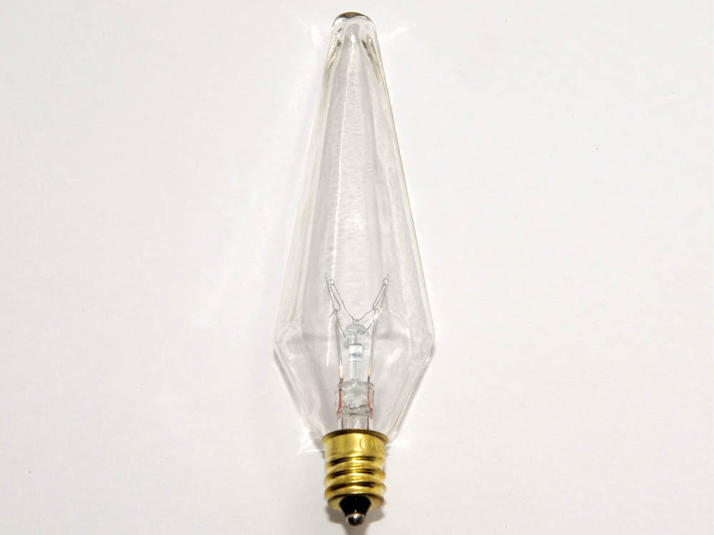 Bulbrite Incandescent Candelabra Screw Base (E12) Light Bulb, 25 Watt, Clear Prism, 2