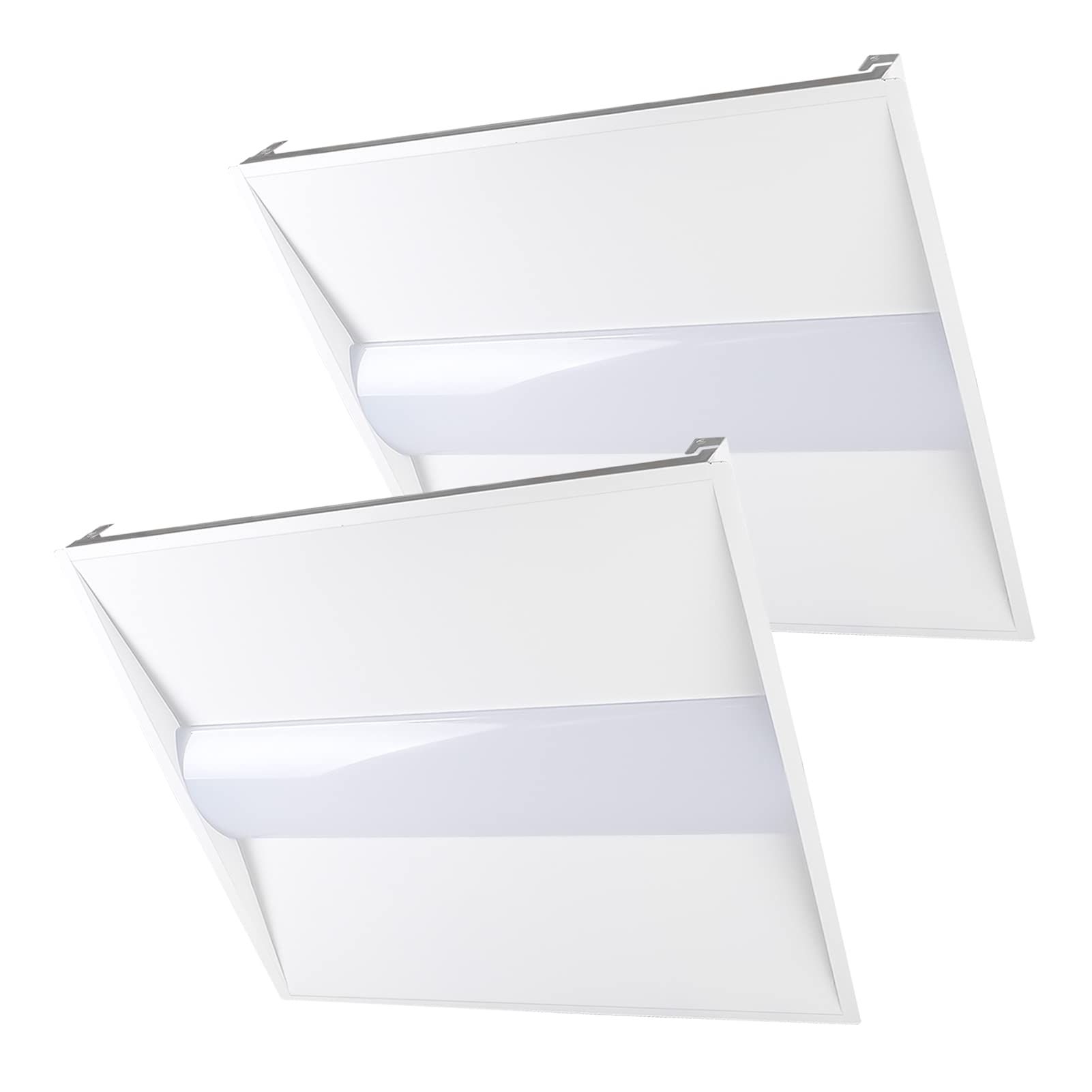Cortelco 2x4 LED Troffer Panel, Color Tunable 3000K-5000K, Watt Adjustable 25W-50W, 4-Pack, White, Aluminum