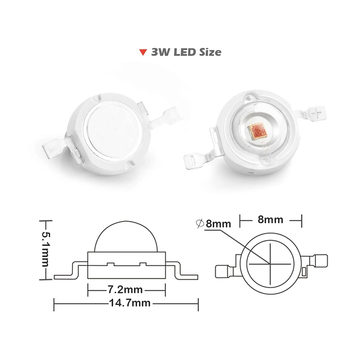 Chanzon 10 Pcs High Power Led Chip On Board 3W Orange (400Ma - 500Ma / Dc 2V - 2.4V / 3 Watt) 3 W Super Bright Intensity Smd Cob