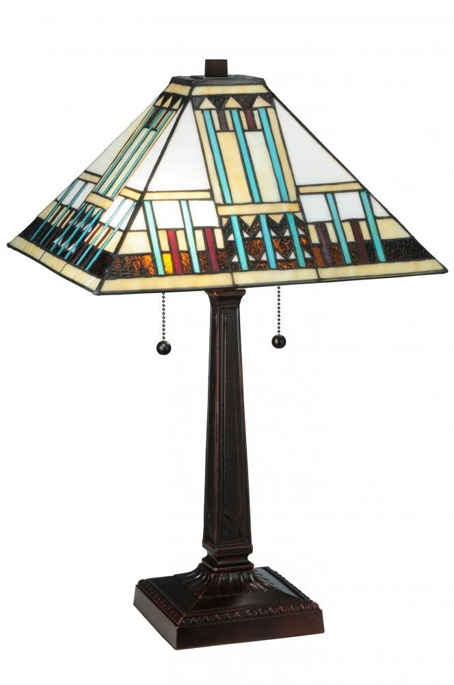 Meyda Tiffany Lighting 23in High Metal Table Lamp Model 138119 Finish: Mahogany Bronze