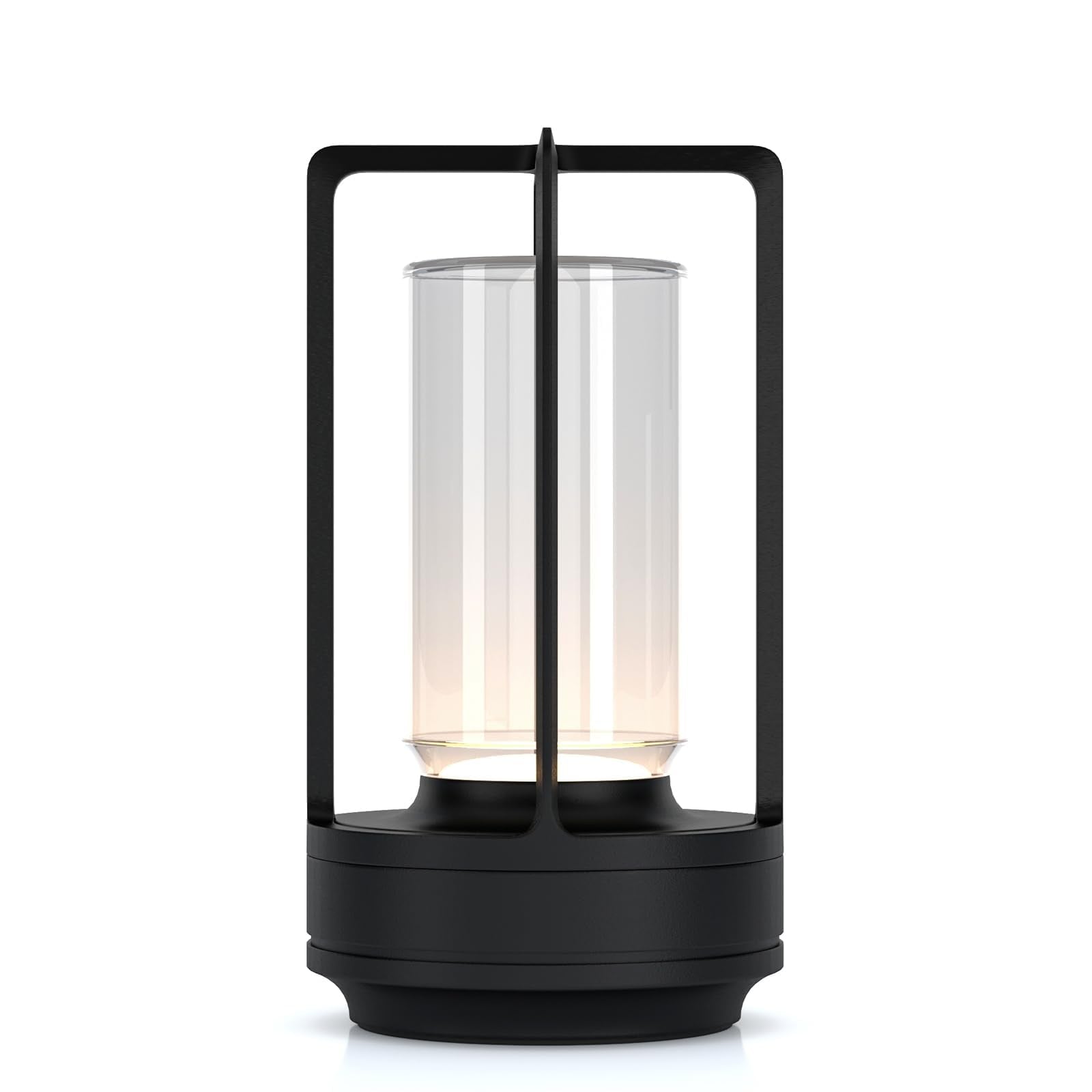 YYXGOOB Cordless LED Table Lamp, Rechargeable, Touch Sensor, 3-Way Dimmable, Metal, Black, Model A-001