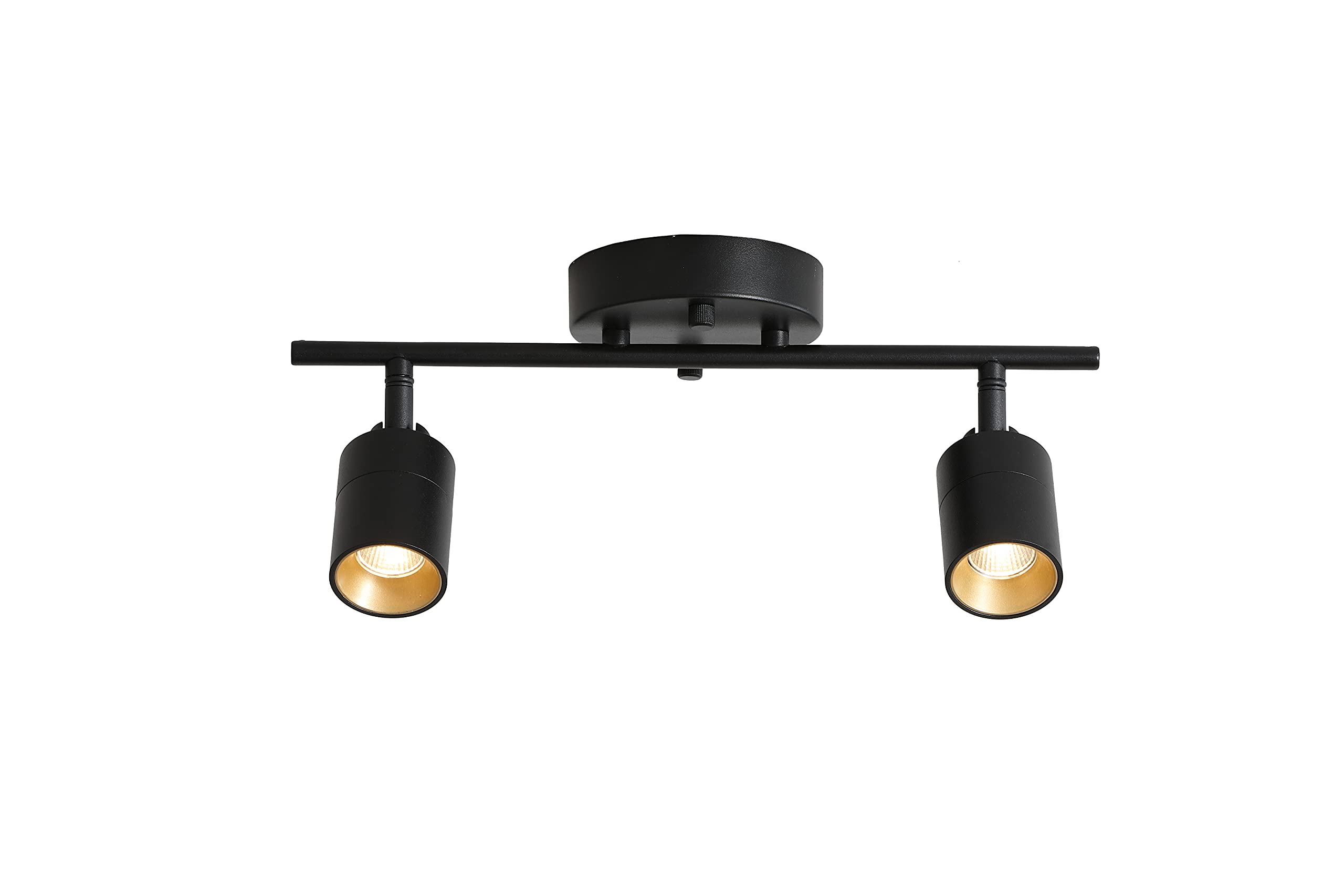 VidaLite Shura Black 2-Light Track Light w/Adjustable Heads, Integrated LED, 15 in. Track Lighting Kit Ceiling Light, 3000k, 112