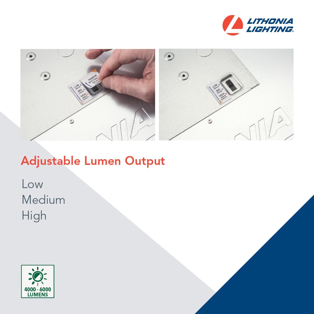 Lithonia Lighting Cpanl 1X4 Led Flat Panel Light, 1 Ft. X 4 Ft. Led Light Panel, Ceiling Lighting Fixture, 2400/3300/4400 Adjust