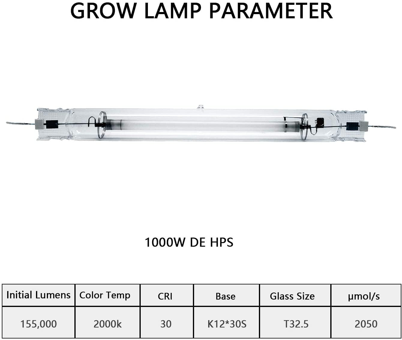Generic Raylux 1000W DE Grow Light System with Aluminum Reflector, 2100K HPS Bulb, Close with Controller Port, Silver