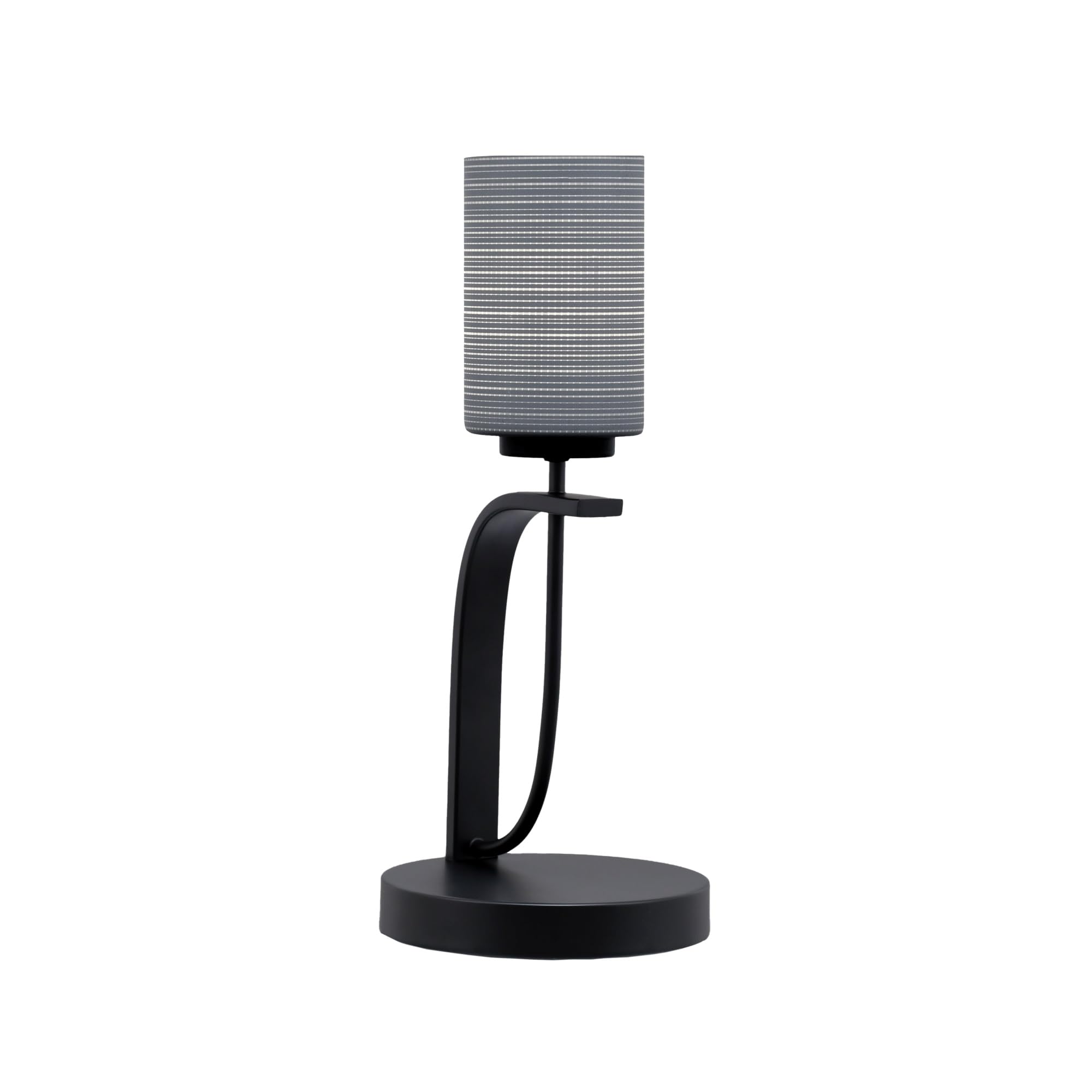 Cavella 1 Light Accent Lamp Shown in Matte Black Finish with 4&quot; Gray Matrix Glass