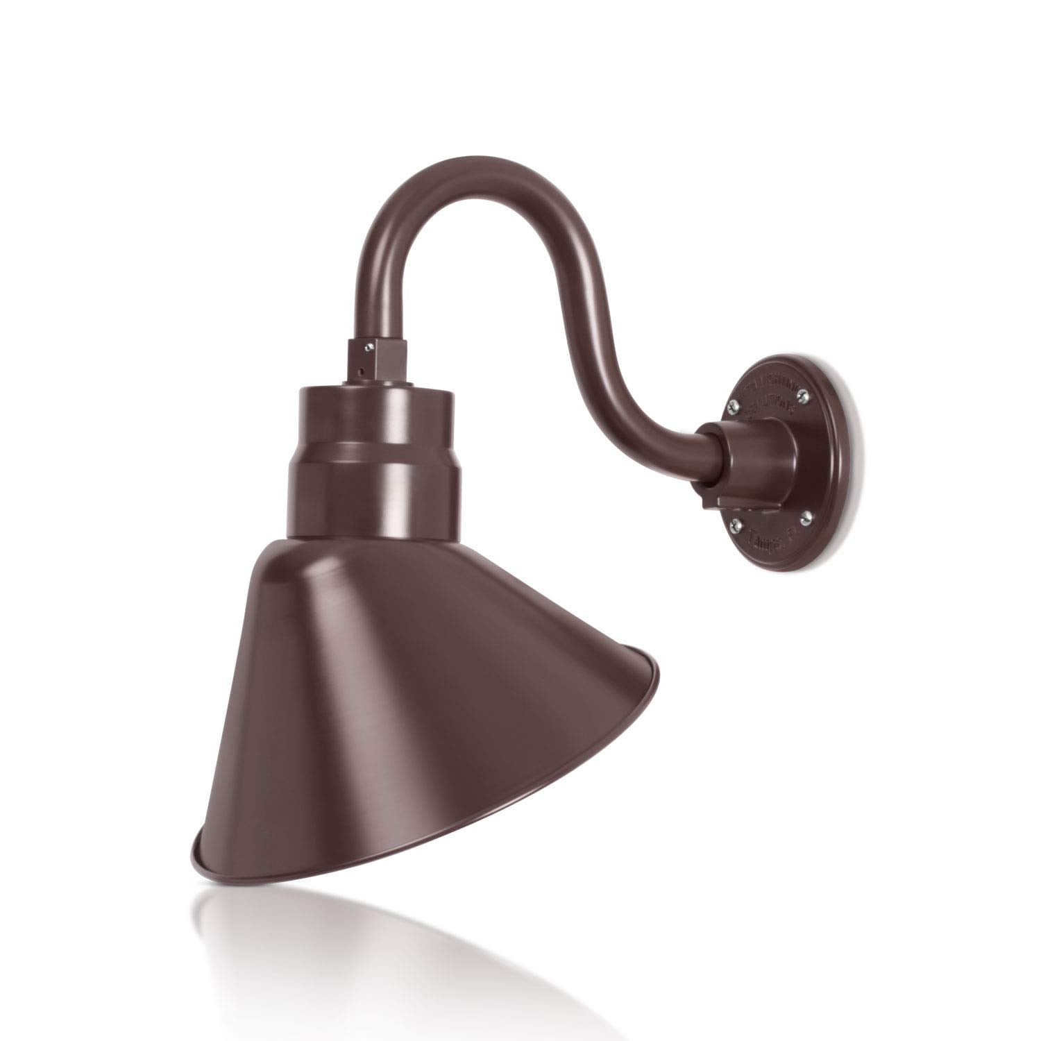 10in. Architectural Bronze Angle Shade Gooseneck Sign Light Fixture With 10in. Long Extension Arm - Wall Sconce Farmhouse, Vinta