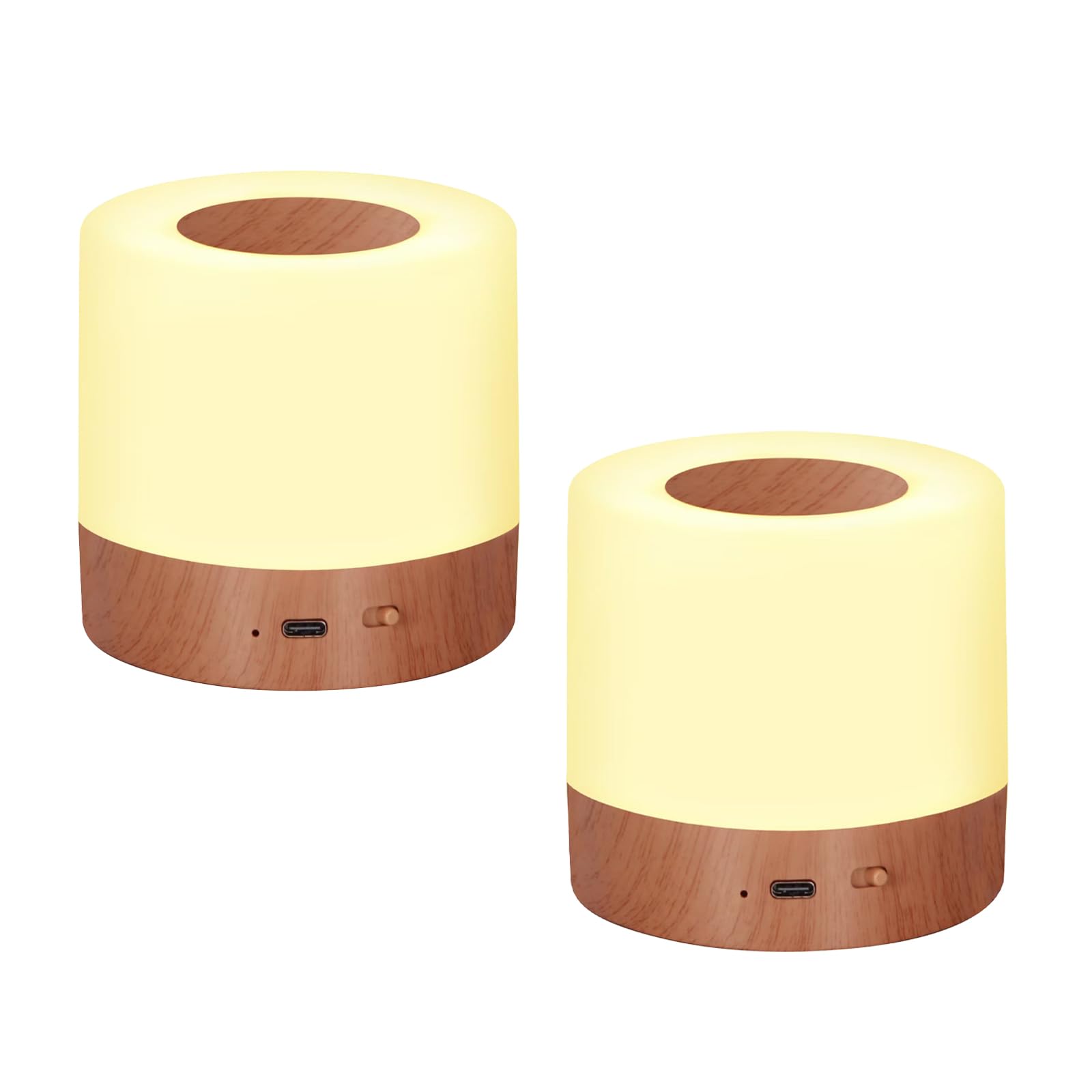 Lhyuetong 2 Pack Led Touch Bedside Table Lamp,13 Rgb Colors & 5 Brightness, Usb Rechargeable, Remote Control Dimmable Night Ligh