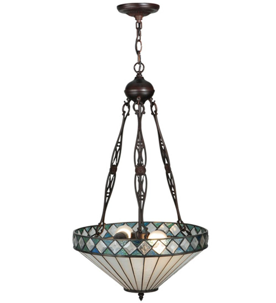 Meyda Tiffany 134525 Diamond Ring Inverted Pendant Light Fixture, 16 Width