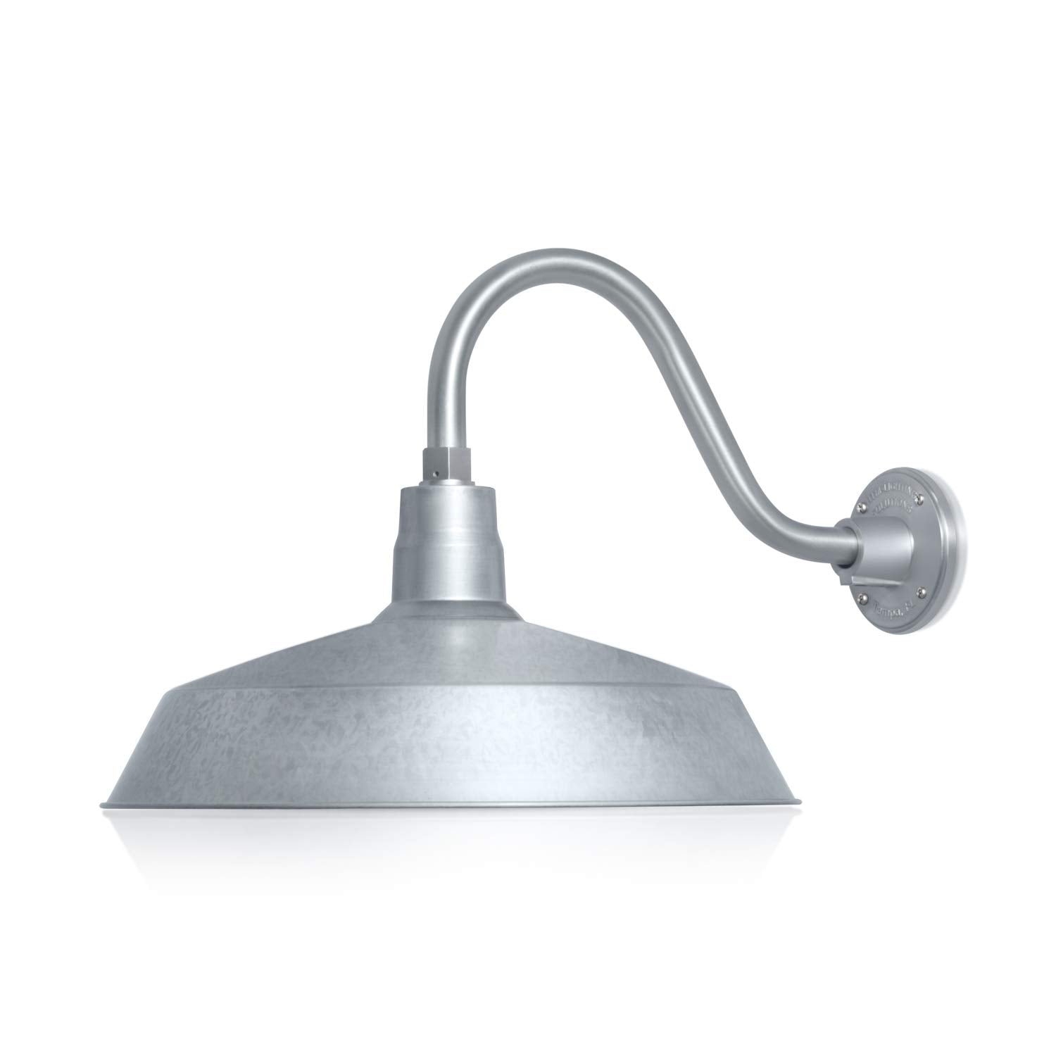 17in. Galvanized Finish Outdoor Gooseneck Barn Light Fixture with 14.5 in. Long Extension Arm - Wall Sconce Farmhouse, Vintage, 