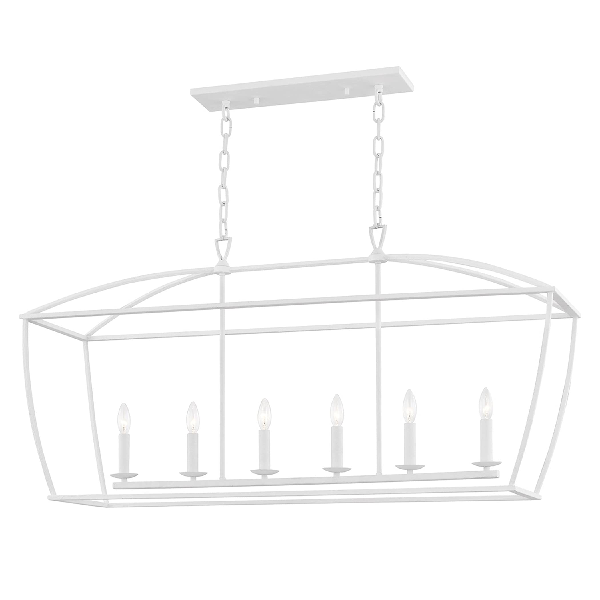 Hudson Valley Lighting Bryant - 6-Light Linear Island Pendant - White Plaster Finish